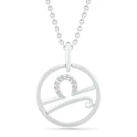 Sterling Silver Libra Diamond Pendant