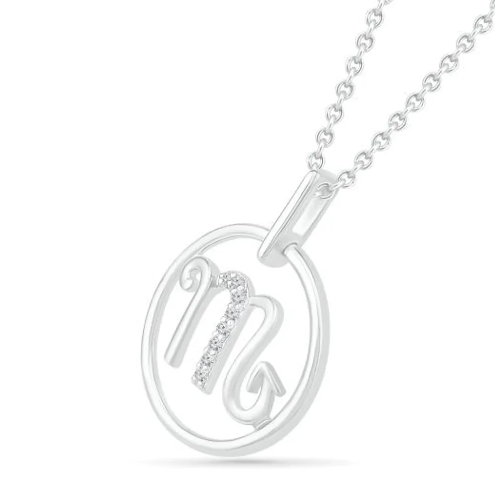 Sterling Silver Scorpio Diamond Pendant