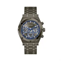 Guess Men's Grey Stainless Steel Multifunction Watch