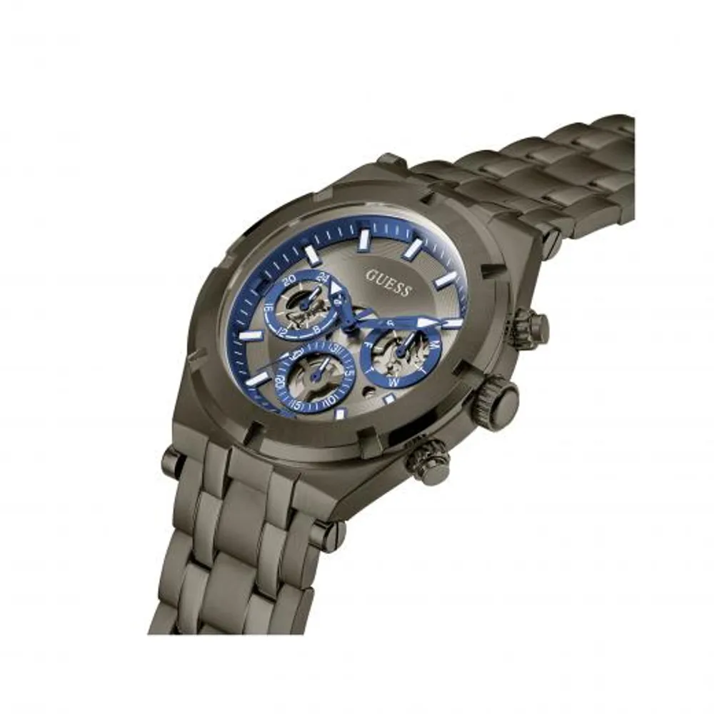 Guess Men's Grey Stainless Steel Multifunction Watch