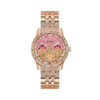 Women's Stainless Steel Rose Gold-Tone Multifunction Guess Watch