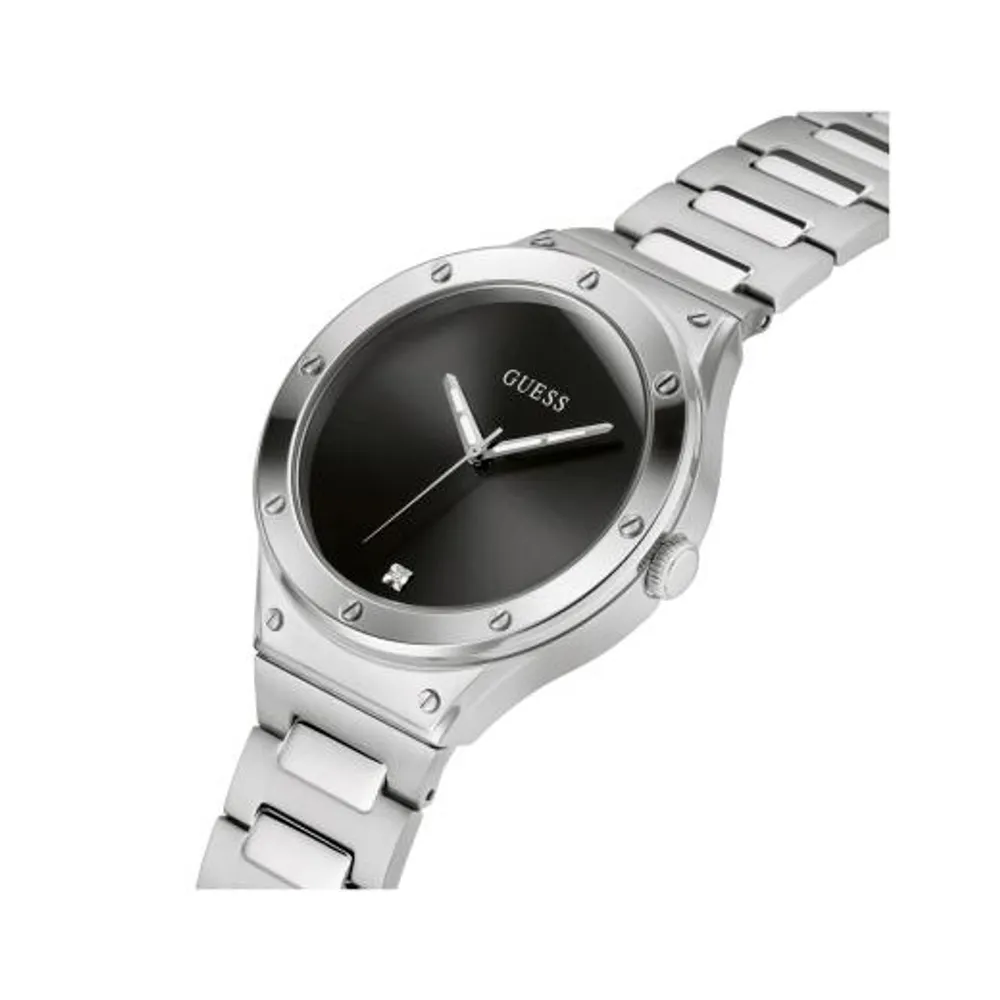 Guess Men's Stainless Steel Silver-Tone Analog Watch