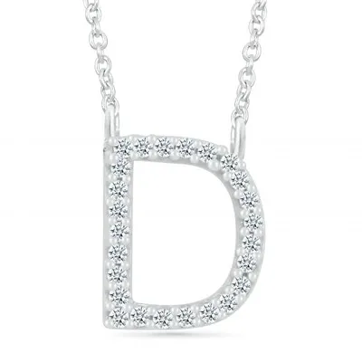 Sterling Silver & Diamond "D" Initial Necklace