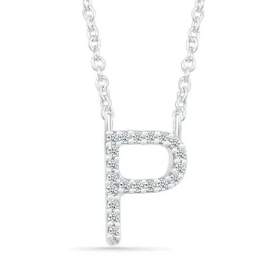Diamond Addiction Sterling Silver & Diamond "P" Initial Necklace