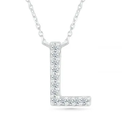 Sterling Silver & Diamond "L" Initial Necklace