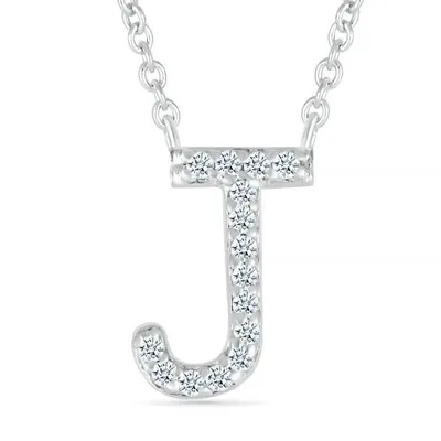 Diamond Addiction Sterling Silver & Diamond "J" Initial Necklace