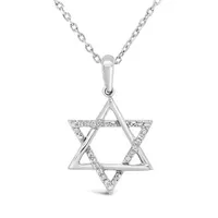 Sterling Silver Diamond Star of David Pendant