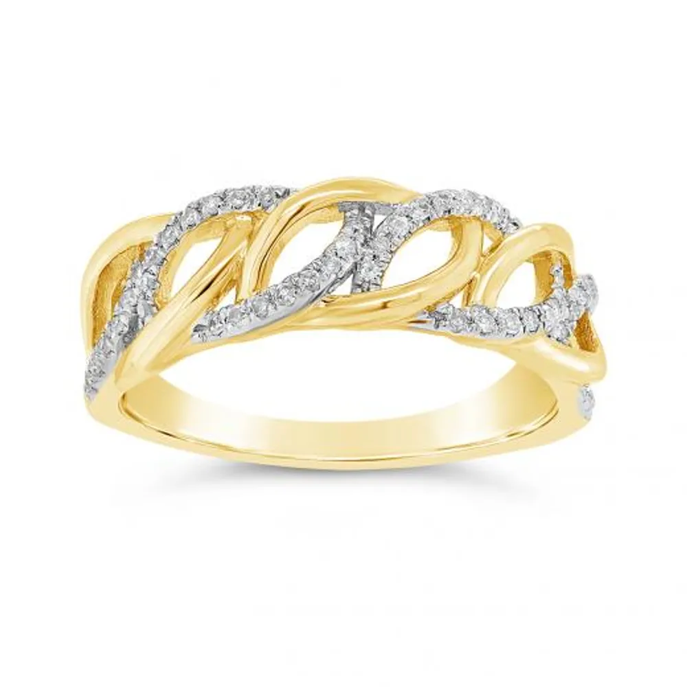 10K Yellow Gold 0.14CTW Diamond Fashion Band