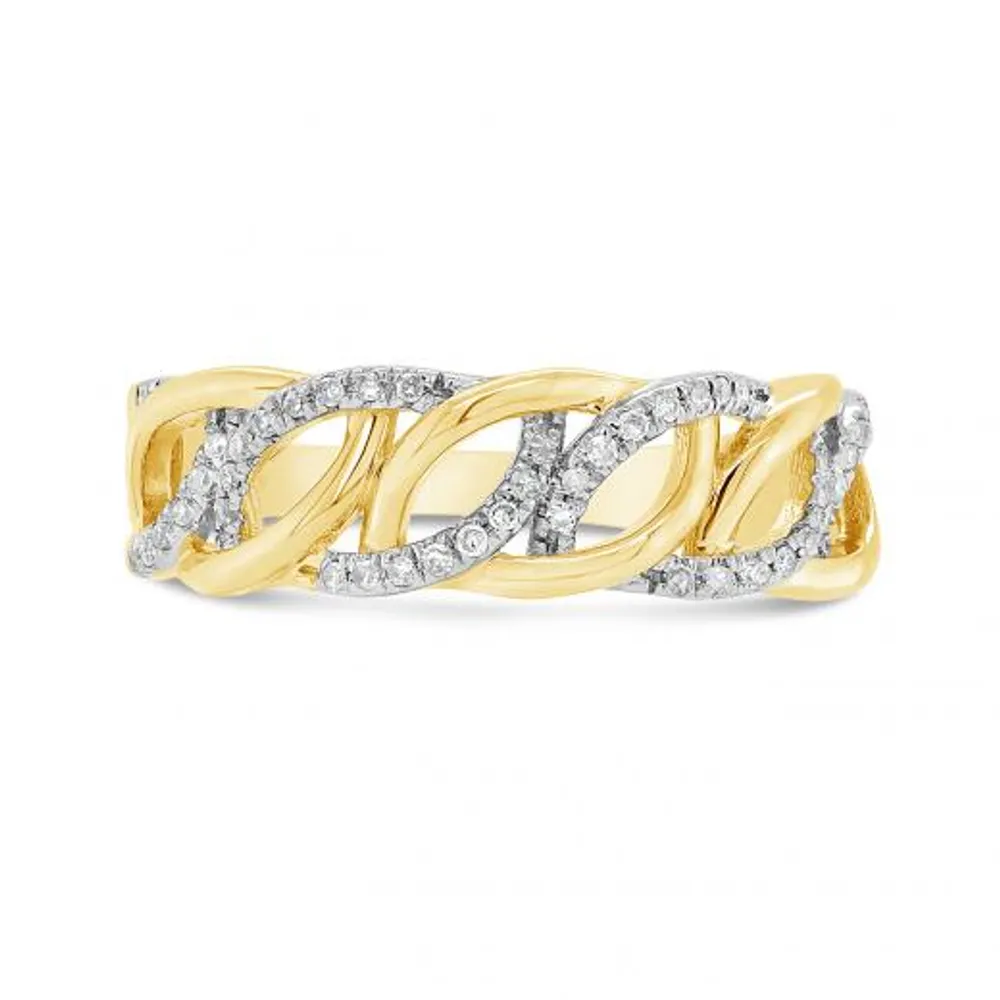 10K Yellow Gold 0.14CTW Diamond Fashion Band