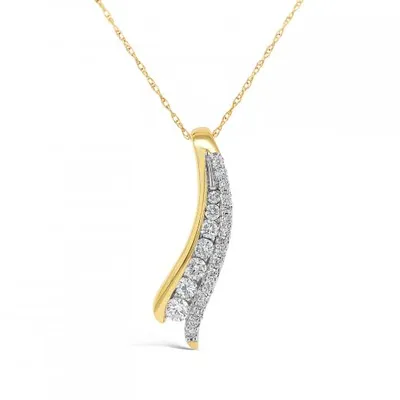 10K Yellow Gold 0.50CTW Diamond Journey Pendant