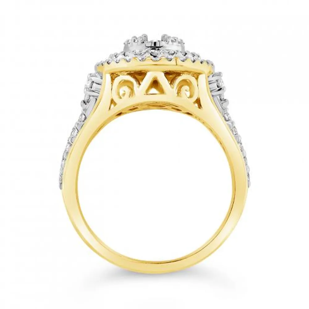 10K Yellow Gold 1.00CTW Diamond Oval Shaped Fashion Ring