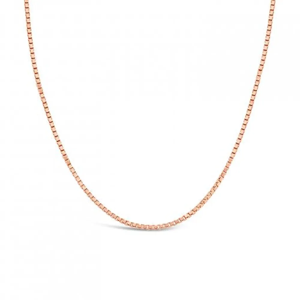 10K Rose Gold 18" 0.8mm Box Chain