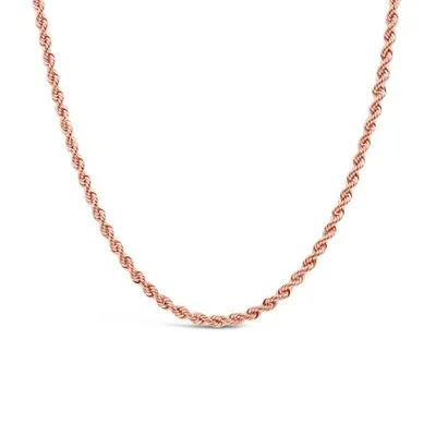 10K Rose Gold 20" 2.7mm Hollow Rope Chain