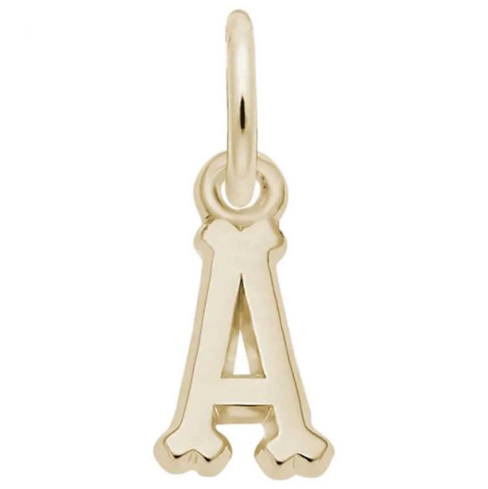 10K Yellow Gold Initial A Pendant