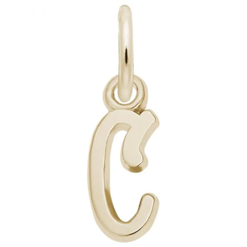 10K Yellow Gold Initial C Pendant