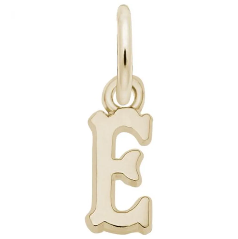 10K Yellow Gold Initial E Pendant