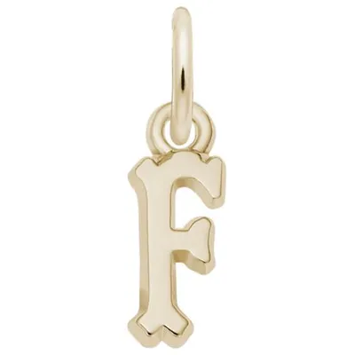 10K Yellow Gold Initial F Pendant