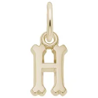 10K Yellow Gold Initial H Pendant