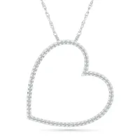10K White Gold 0.18CTW Diamond Heart Pendant