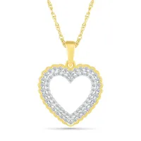 10K Yellow Gold 0.29CTW Diamond Heart Pendant