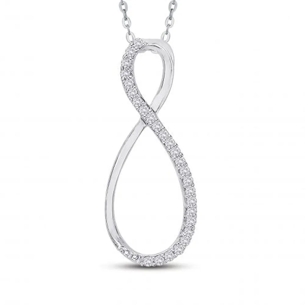 Sterling Silver 0.10CTW Diamond Infinity Pendant