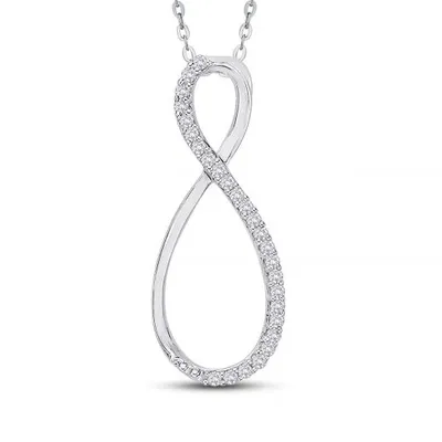 Sterling Silver 0.10CTW Diamond Infinity Pendant