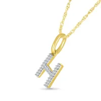 10K Yellow Gold & Diamond "H" Initial Pendant