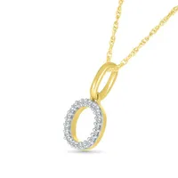 10K Yellow Gold & Diamond "O" Initial Pendant