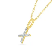 10K Yellow Gold & Diamond "X" Initial Pendant