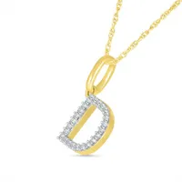 10K Yellow Gold & Diamond "D" Initial Pendant