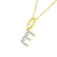 10K yellow Gold & Diamond "E" Initial Pendant