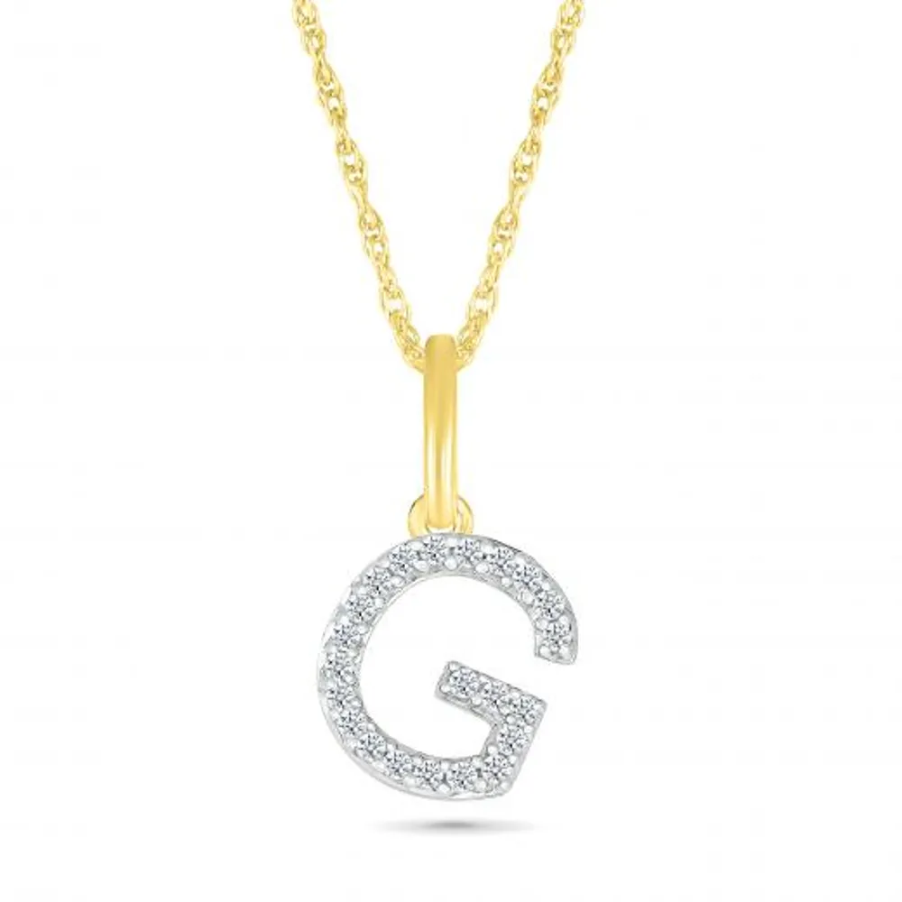 10K Yellow Gold & Diamond "G" Initial Pendant