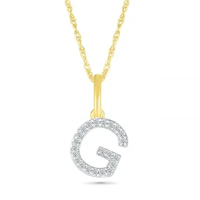 10K Yellow Gold & Diamond "G" Initial Pendant