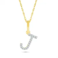 10K Yellow Gold & Diamond "J" Initial Pendant