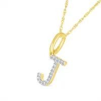 10K Yellow Gold & Diamond "J" Initial Pendant