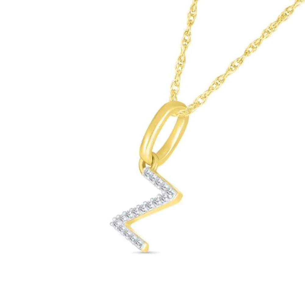 10K Yellow Gold & Diamond "Z" Initial Pendant