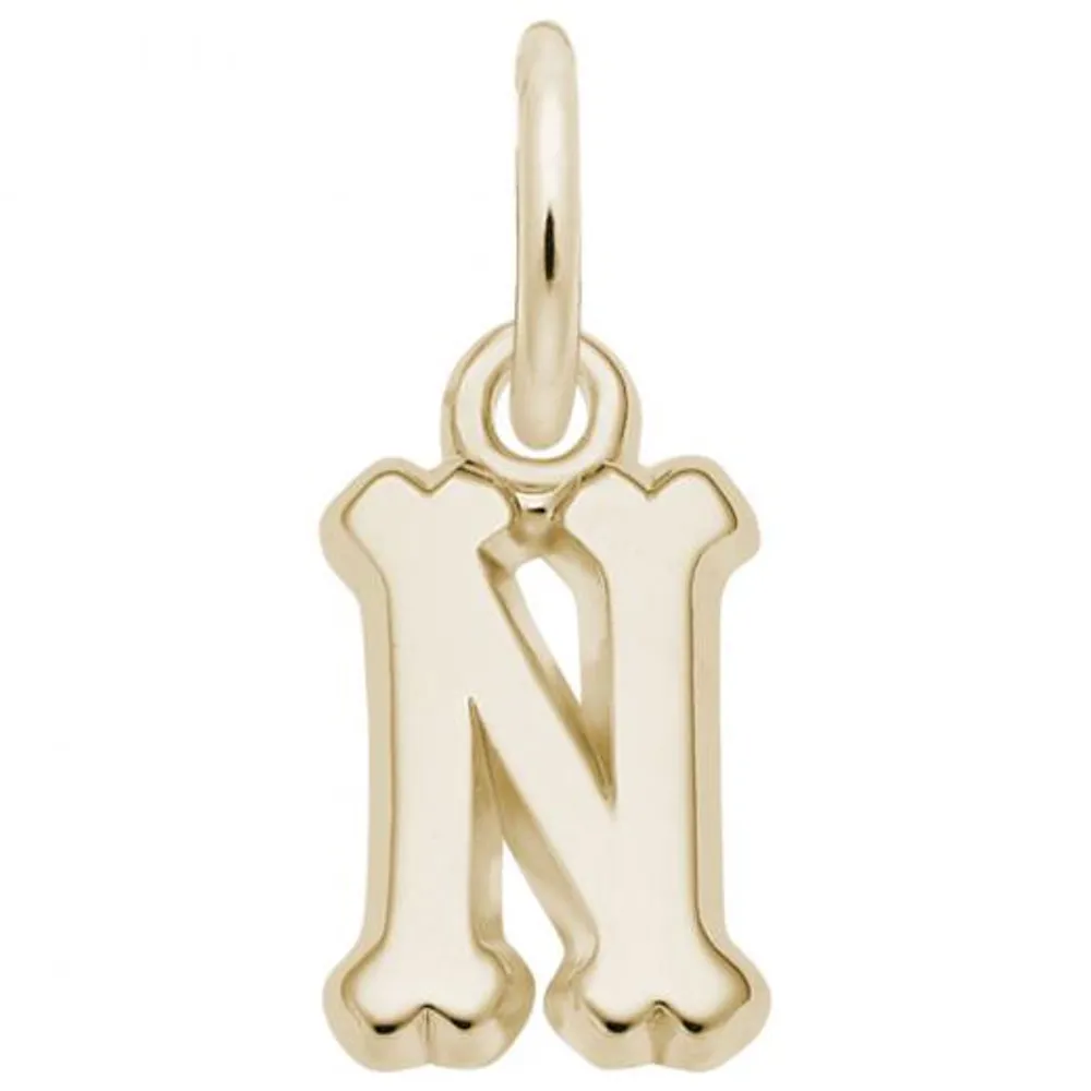 10K Yellow Gold Initial N Pendant