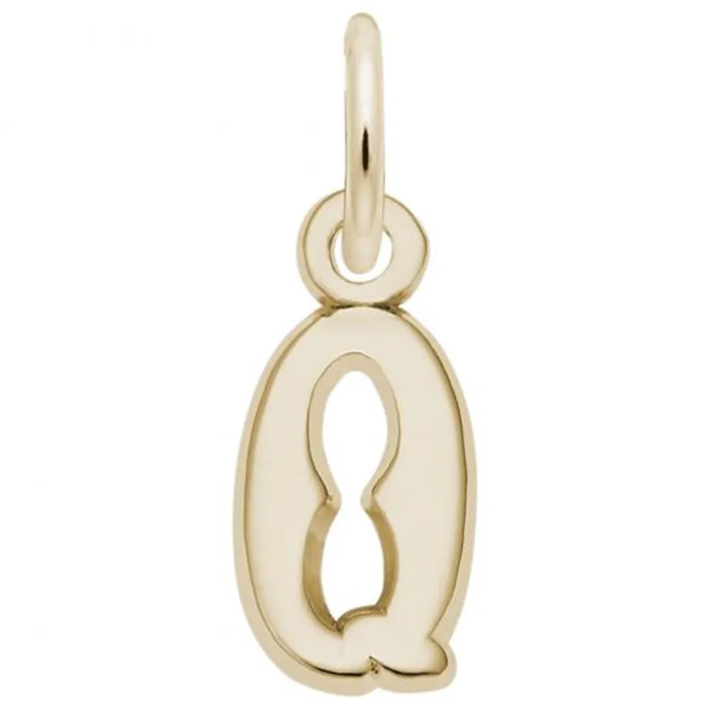 10K Yellow Gold Initial Q Pendant