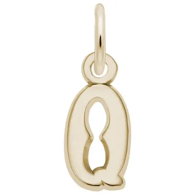 10K Yellow Gold Initial Q Pendant 18" Chain Included