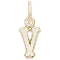 10K Yellow Gold Initial V Pendant