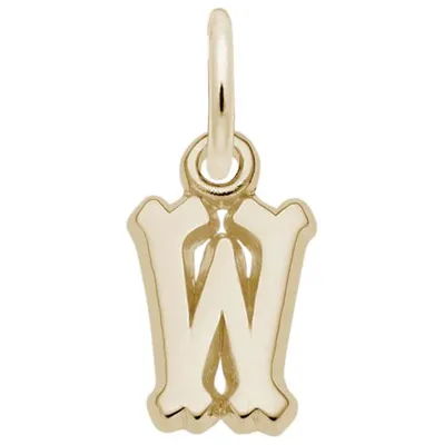 10K Yellow Gold Initial W Pendant 18" Chain Included