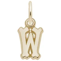 10K Yellow Gold Initial W Pendant