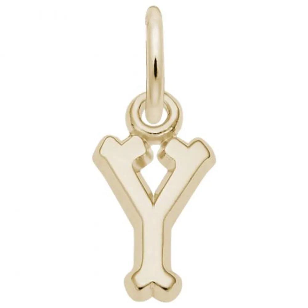 10K Yellow Gold Initial Y Pendant