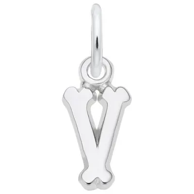 Sterling Silver Initial V Pendant