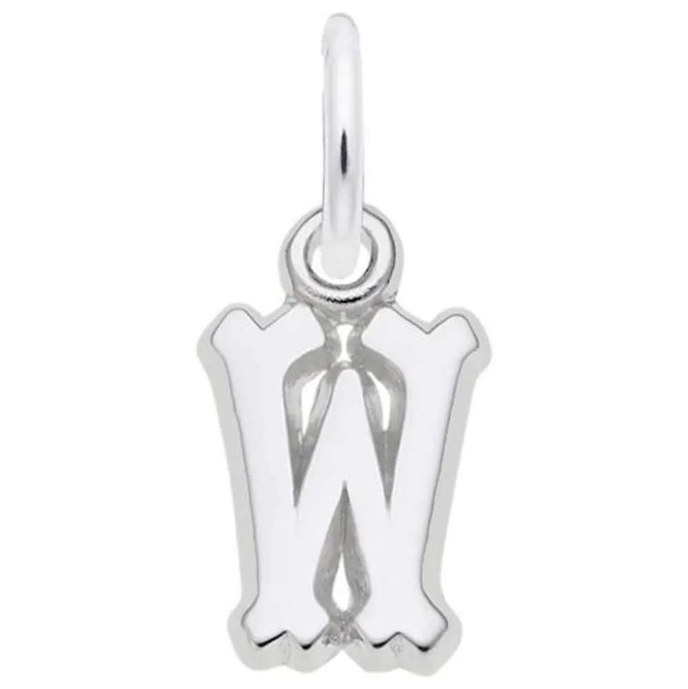 Sterling Silver Initial W Pendant