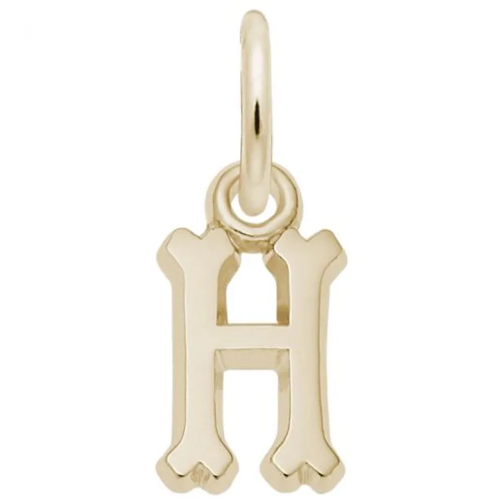 Sterling Silver Yellow Gold Plated Initial H Pendant