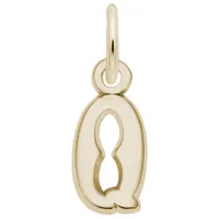 Sterling Silver Yellow Gold Plated Initial Q Pendant