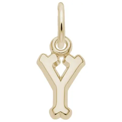 Sterling Silver Yellow Gold Plated Initial Y Pendant