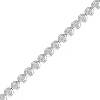 Sterling Silver 0.09CTW Diamond Bezel Set Bracelet