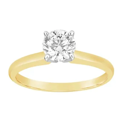 14K Glacier Fire Yellow Gold 1.20CT Diamond Solitaire Ring